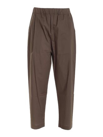 Laneus Tucks cotton pants in Military green