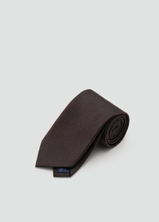 Mango Cravatta seta tinta unita marrone - Uomo - Taglia unica - MANGO MAN
