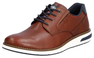 Rieker Sneaker RIEKER, Herren, Gr. 40, bunt (braun, dunkelblau), Leder, Schuhe Sneaker, mit modischer Laufsohle, Freizeitschuh, Halbschuh, Schn&uuml;rschuh