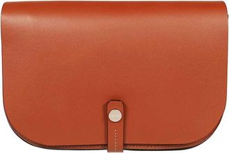 IL BISONTE Crossbody Leren Tas Klep Sluiting - Dames - Schoudertassen - Bruin - ONE Size - Tassen