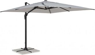 Konte Design Sombrilla con m&aacute;stil de aluminio y lona gris 3x3