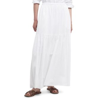 Barbour Kelley Ruffle Hem Maxi Skirt in White at Nordstrom Rack, Size 10 Us / 14 Uk