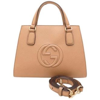 Gucci Pre-owned Vintage Handbag - Dames - Pre-owned - Beige - Maat: ONE Size Leer