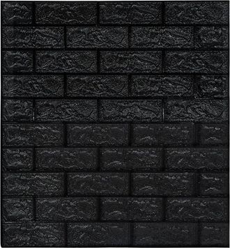 vidaXL Papel Pintado Autoadhesivo Ladrillos 3d 40 Unidades Negro Vidaxl