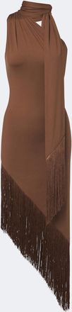 Taller Marmo Siwa fringed scarf-detail midi dress