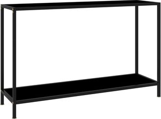 vidaXL Mesa De Consola Negro Vidrio Templado 120x35x75 Cm Vidaxl
