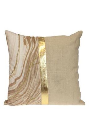 Parkland Collection Stripe Square Accent Pillow in Beige at Nordstrom Rack