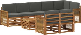 vidaXL Conjunto De Sof&aacute;s De Exterior 8 Uds. Natural Y Antracita Vidaxl