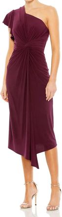 Mac Duggal One Shoulder Party Dress In Plum