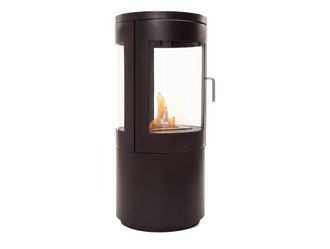 Purline Purline - Estufa De Etanol Dise&ntilde;o De Torre En Acero Negro Con Puerta De Cristal Templado