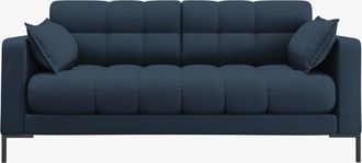 BLOOMINGLOFT 2-Sitzer Designsofa Mamaia Strukturstoff Blau