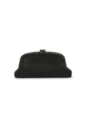 Badgley Mischka Brielle Crystal Pouch Clutch in Black at Nordstrom, Size Medium