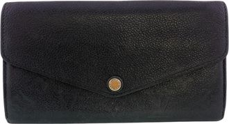 Louis Vuitton Black Leather Long Wallet (Bi-Fold) (Pre-Owned)