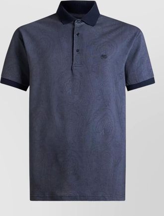 Etro roma paisley pattern polo shirt ribbed collar