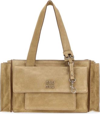 Miu Miu Beige Utilitaire Medium Shoulder Bag