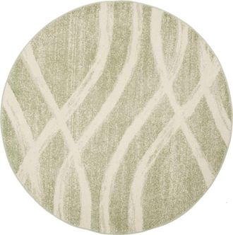 Safavieh Alfombra onda moderna envejecida de polipropileno verde/beige, 183 cm