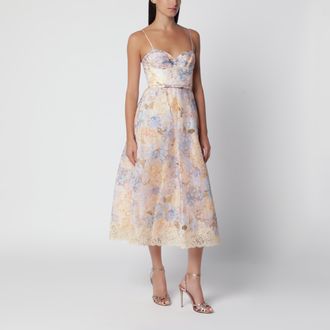 Zimmermann Abito midi Valiant fantasia in lino e seta