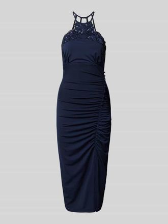 Lipsy Cocktailkleid mit seitlicher Raffung in Dunkelblau, Gr&ouml;&szlig;e 44