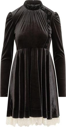 Philosophy di Lorenzo Serafini Stretch Velvet Jurk - Dames - Casual kleedjes - Zwart - XS - Kleedjes