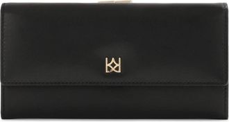 Kazar Klassieke zwarte leren portemonnee - Dames - Portefeuilles - Zwart - ONE Size - Leer - Accessoires