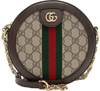 Gucci Beige Gg Supreme Canvas Ophidia Round Mini Shoulder Bag (Authentic Pre- Loved)