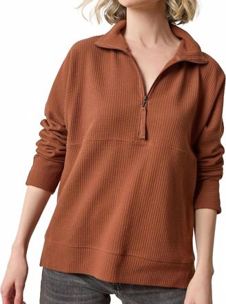 Lilla P Dolman Half Zip Sweater In Praline