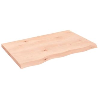 Berkfield Home Table Top 80x50x(2-4) cm Untreated Solid Wood Oak in Natural