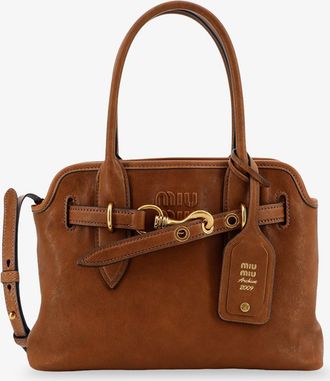 Miu Miu Borsa a mano Aventure in pelle con logo lettering in rilievo - MIU MIU - gender_Woman