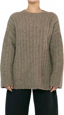 7115 By Szeki Chunky Mockneck Sweater In Taupe