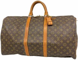 Louis Vuitton Vintage, unisex, Bruin, ONE Size, Pre-owned Stoffen Weekendtas
