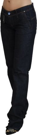Costume National Womens Low Waist Straight Denim Jeans Blue Cotton