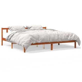Berkfield Home Bed Frame Frame Wax Brown 180x200 cm Super King Solid Wood Pine