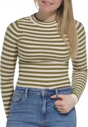 Sadie & Sage Simply Being Stripped Top In Green