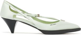 Prada Cut Out Satin Pumps