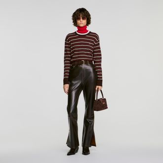 Sandro Hose aus Leder im Used-Look