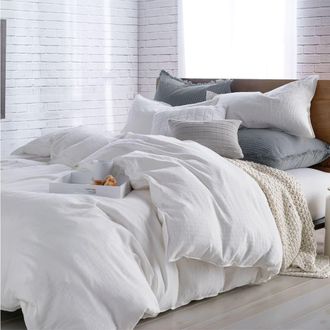 DKNY PURE Comfy Duvet Cover in White at Nordstrom, Size Twin