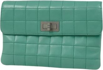 Chanel Pre-owned Clutches, female, Green, Size: ONE SIZE Pre-owned 2.55 Clutch bag