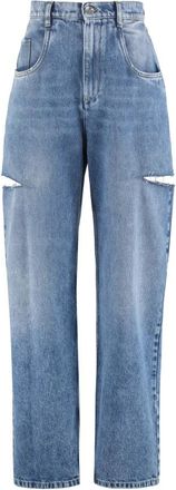 Maison Margiela High-waist wide-leg jeans - Dames - Loose Fit Jeans - Blauw - XS - Katoen - Jeans
