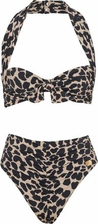 Balmain Tweedelig badpak met luipaardprint - Dames - Bikinis - Veelkleurig - S - Tweed - Badmode