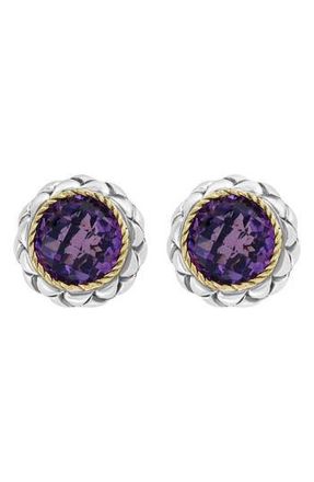 Effy Sterling Silver & 18K Gold Amethyst Stud Earrings in Purple at Nordstrom Rack