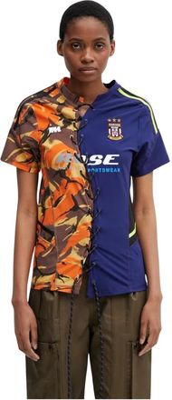 Martine Rose Tops, Dames, Veelkleurig, L, Voetbal T-shirt met veters
