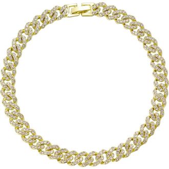 Adornia Pav&eacute; Curb Chain Anklet in Gold at Nordstrom Rack