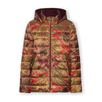 Elena Miro Jassen, Dames, Rood, 5Xl, Polyester, Omkeerbaar Jas met Print