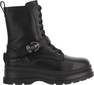 Pinko Eva Leren Enkellaarsjes - Dames - Veterlaarzen - Zwart - 37 EU - Leer - Schoenen