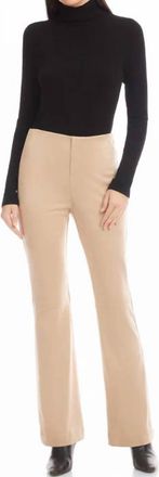 Fifteen Twenty Molly Suede Bootcut Pants In Almond