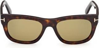 Tom Ford 54mm Square Sunglasses in Dark Havana /Green at Nordstrom Rack