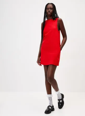 Twik Womens High-cut back linen-blend dress