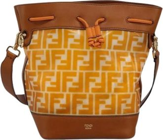 Fendi Pre-owned Bucket Bags, female, Orange, Size: ONE SIZE Pre-owned Canvas Bucket Bag