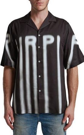 Purple Lyocell Graphic Camp Shirt in Black at Nordstrom Rack, Size X-Large
