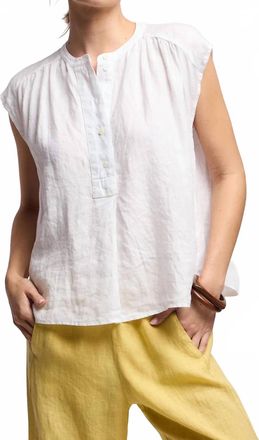 Velvet Bec Linen Top In White